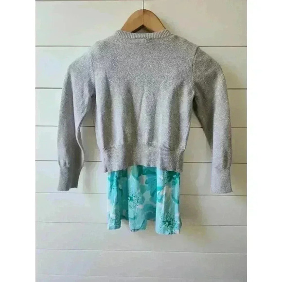 Gymboree Girl's Size 6 Blue and White Dress with Matching (5/6) Silver Sweater - Picture 3 of 8